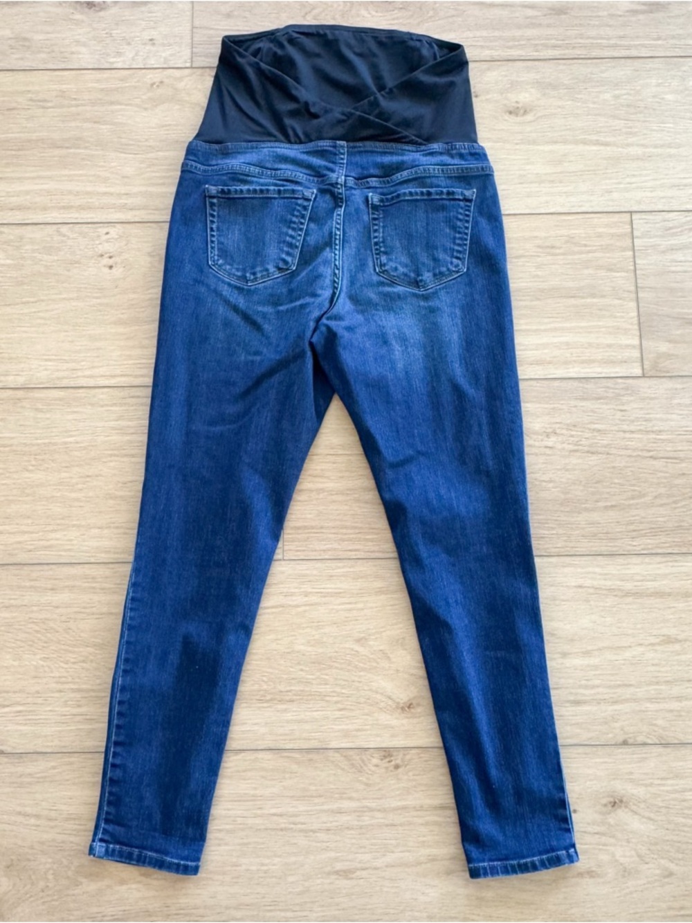 Isabel Maternity by Ingrid & Isabel Dark Blue Denim Jeggings with Belly Band - Picture 2 of 4